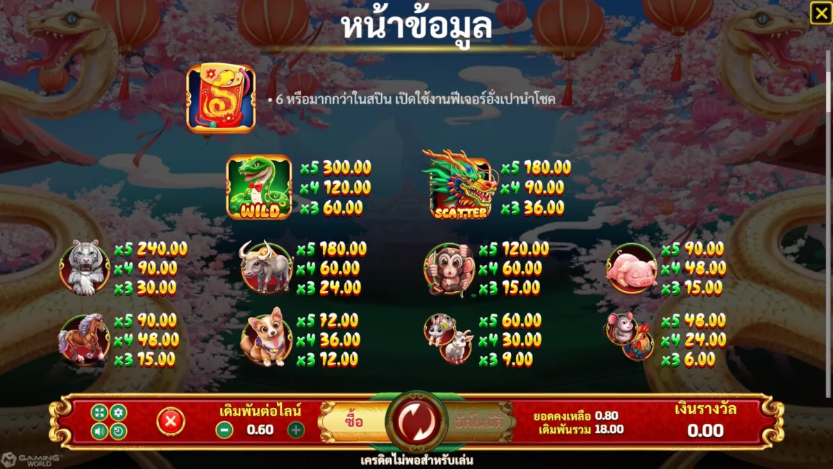 รีวิวสล็อต Snake Of Fortune SLOTXO ฟีเจอร์โบนัส ฟรีสปิน และตัวคูณรางวัล