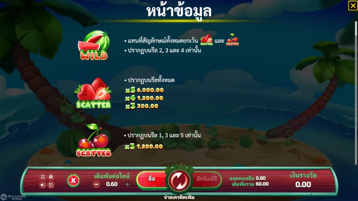 วิธีเล่นสล็อต Super Wild Watermelon จาก SLOTXO ทดลองเล่นฟรี ดูอัตราการจ่ายและโอกาสชนะก่อนเดิมพัน