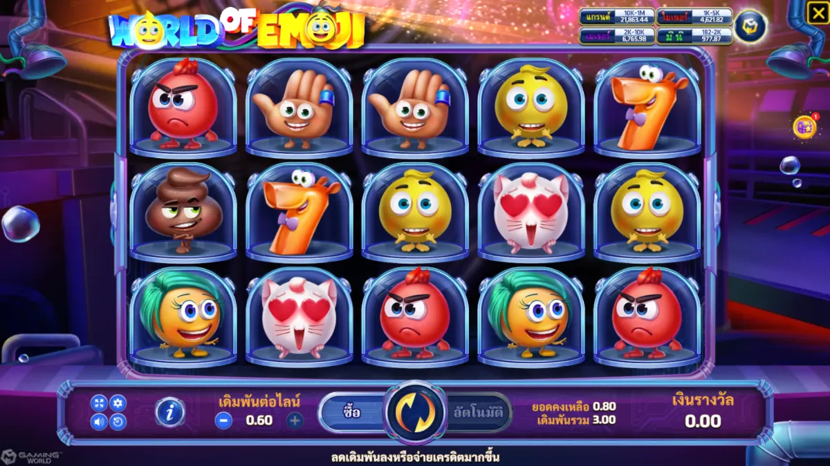 รีวิวสล็อต World Of Emoji SLOTXO ฟีเจอร์โบนัส ฟรีสปิน ตัวคูณรางวัล และระบบแตกบ่อย