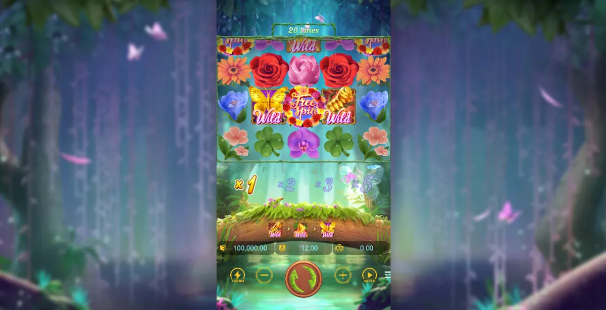 วงล้อเกมสล็อต Butterfly Blossom ธีมธรรมชาติ