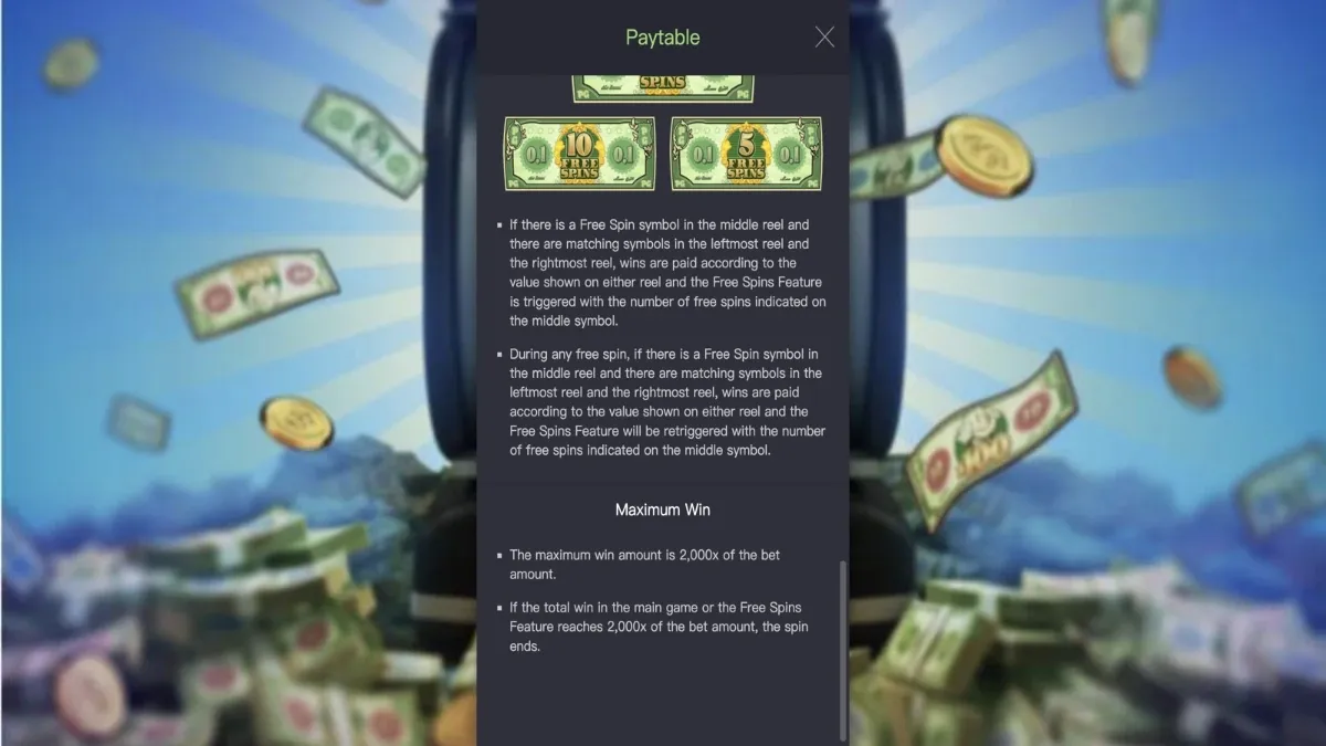 ฟีเจอร์โบนัส Cash Mania พร้อมธนบัตรลอยรอบวงล้อ