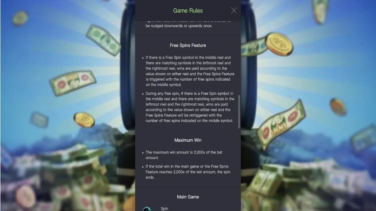 สัญลักษณ์เงินและทองในเกม Cash Mania