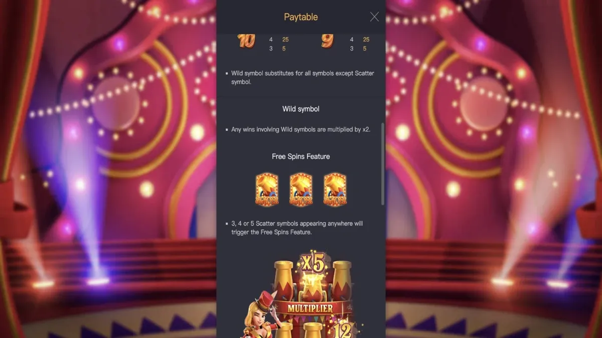 Circus Delight PG SLOT เอฟเฟกต์ไฟเวที