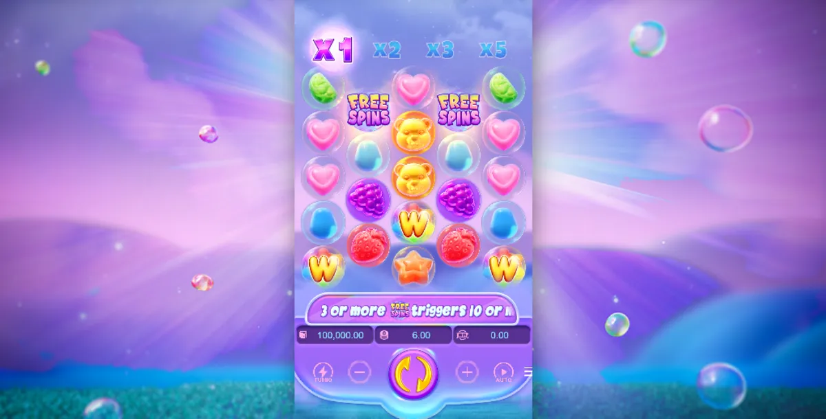 วงล้อเกมสล็อต Fruity Candy ธีมขนมหวาน