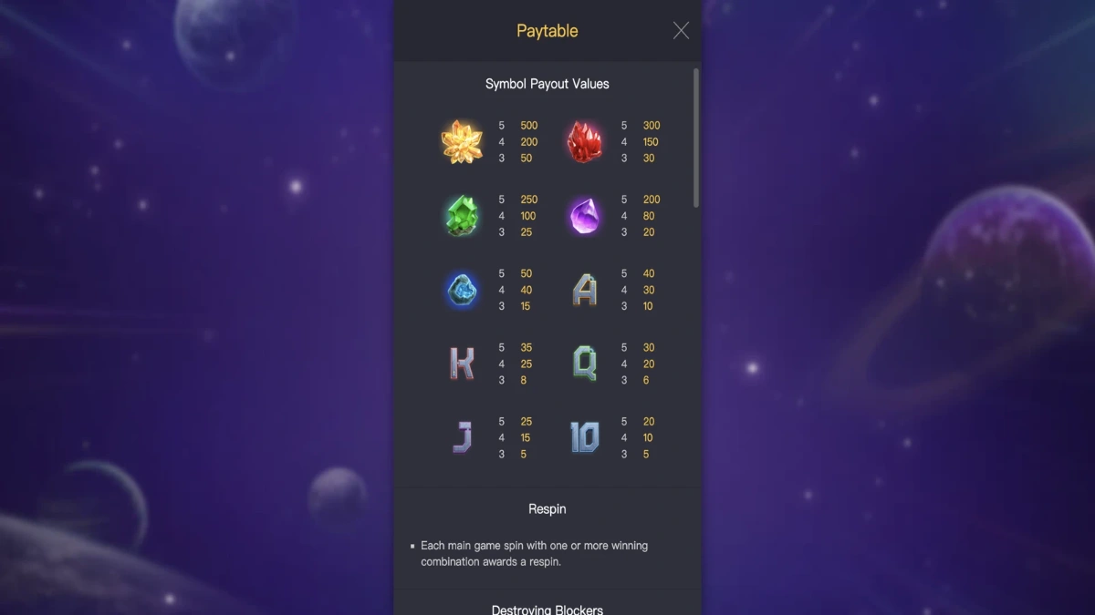 Galactic Gems PGSLOT สล็อตแตกไวสายแฟนตาซีอวกาศ