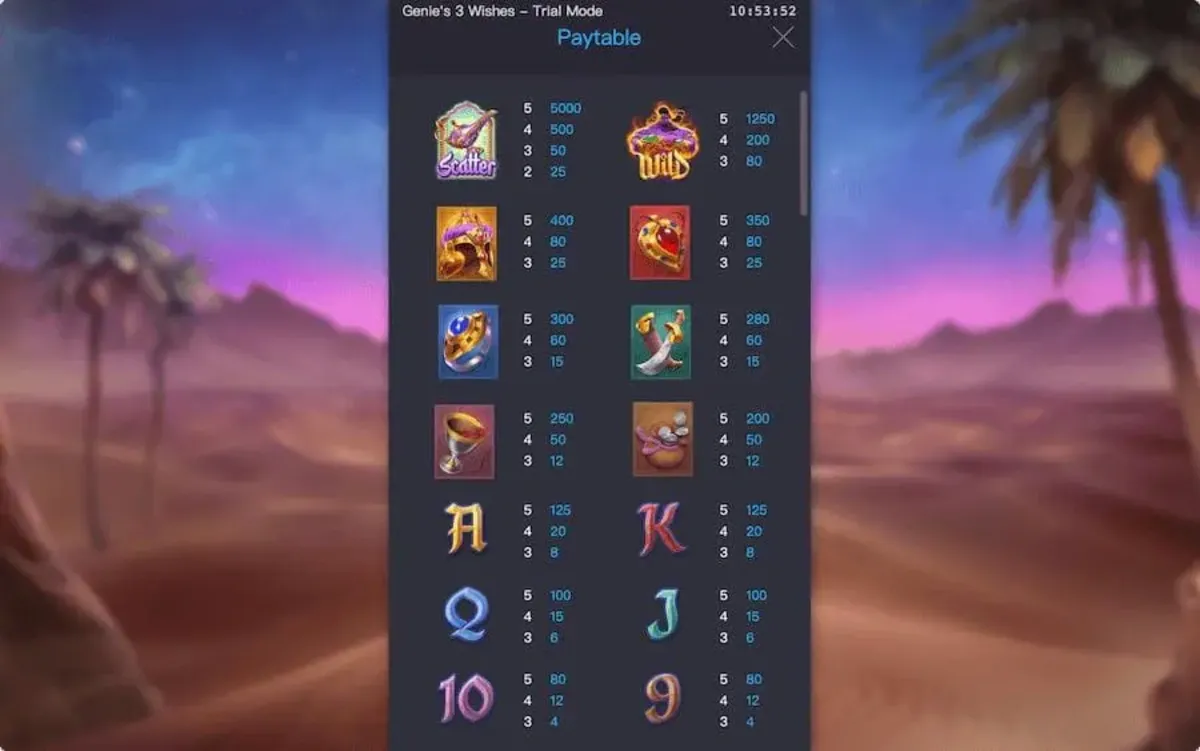 Genie's 3 Wishes PG SLOT ระบบโบนัสตะเกียงวิเศษ