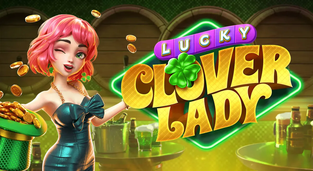 Lucky Clover Lady PG SLOT ภาพหน้าปกหญิงสาวใบโคลเวอร์