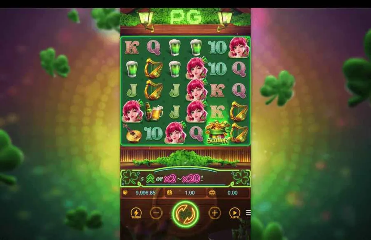 วงล้อเกมสล็อต Lucky Clover Lady ธีมนำโชค
