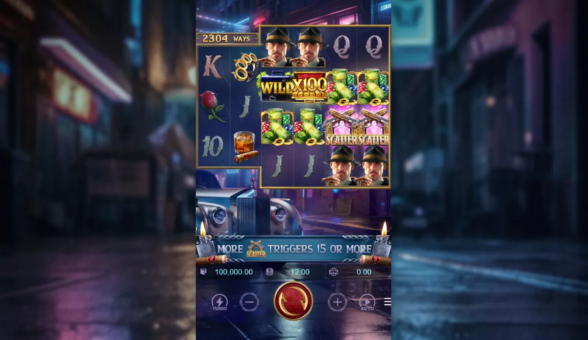 รีวิวหน้าเกม Mafia Mayhem สล็อตธีมอาชญากรรมสุดมันจาก PG SLOT