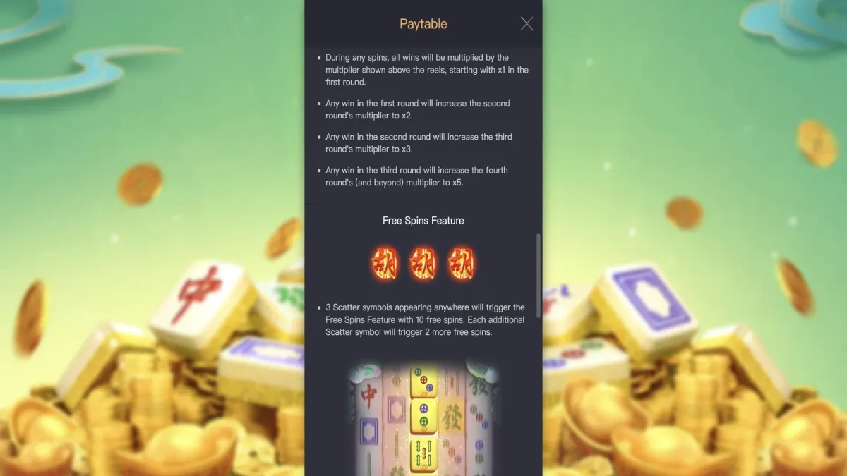 Mahjong Ways 2 PG SLOT ฟีเจอร์ Free Spin พิเศษ
