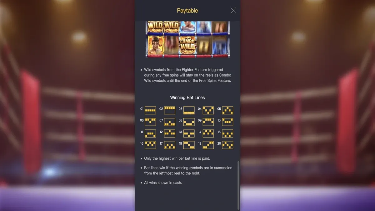 Muay Thai Champion PG SLOT ฟีเจอร์หมัดน็อกเอาต์