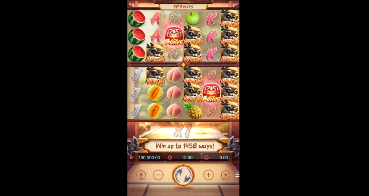 รีวิวหน้าเกม Ninja Raccoon Frenzy สล็อตธีมนินจาญี่ปุ่นสุดมัน