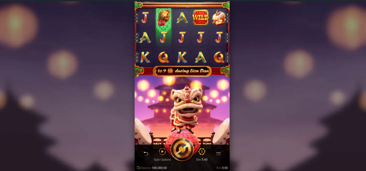 Prosperity Lion สล็อต PG SLOT ธีมสิงโตเชิดรับโชค
