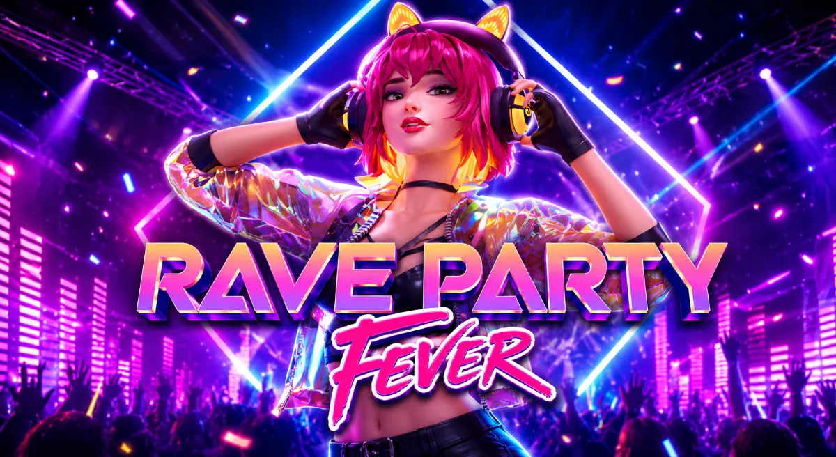 Rave Party Fever PG SLOT ภาพหน้าปกปาร์ตี้นีออนสุดมัน