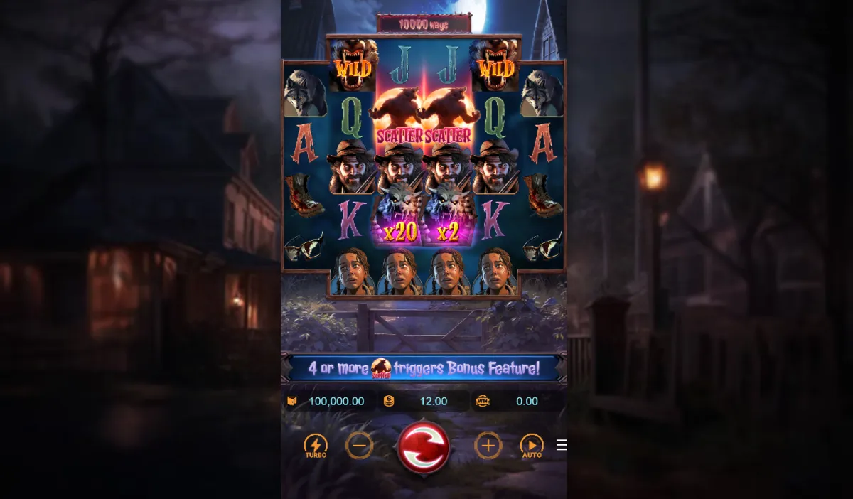 รีวิวหน้าเกม Werewolf’s Hunt สล็อตธีมล่ามนุษย์หมาป่าสุดลึกลับ