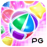ไอคอนเกม Candy Superwin PGSLOT แสดงขนมหวาน ลูกกวาด และสัญลักษณ์โบนัส
