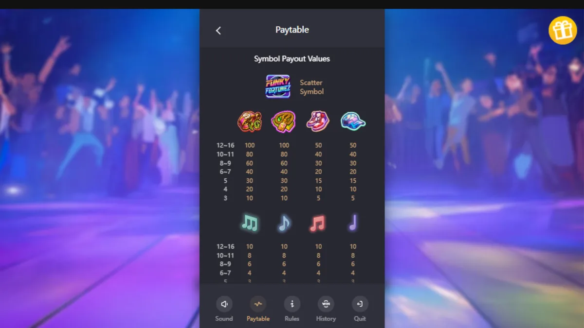 Funky Fortunez slot symbols