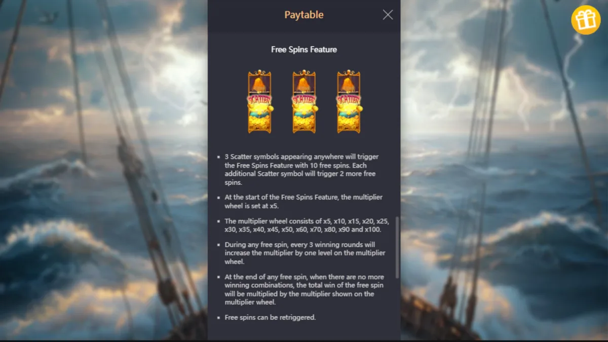 หน้าจอ Kraken Gold Rush PGSLOT แสดงขุมทรัพย์โจรสลัด คราเคนยักษ์ และรางวัลพิเศษภายในเกม