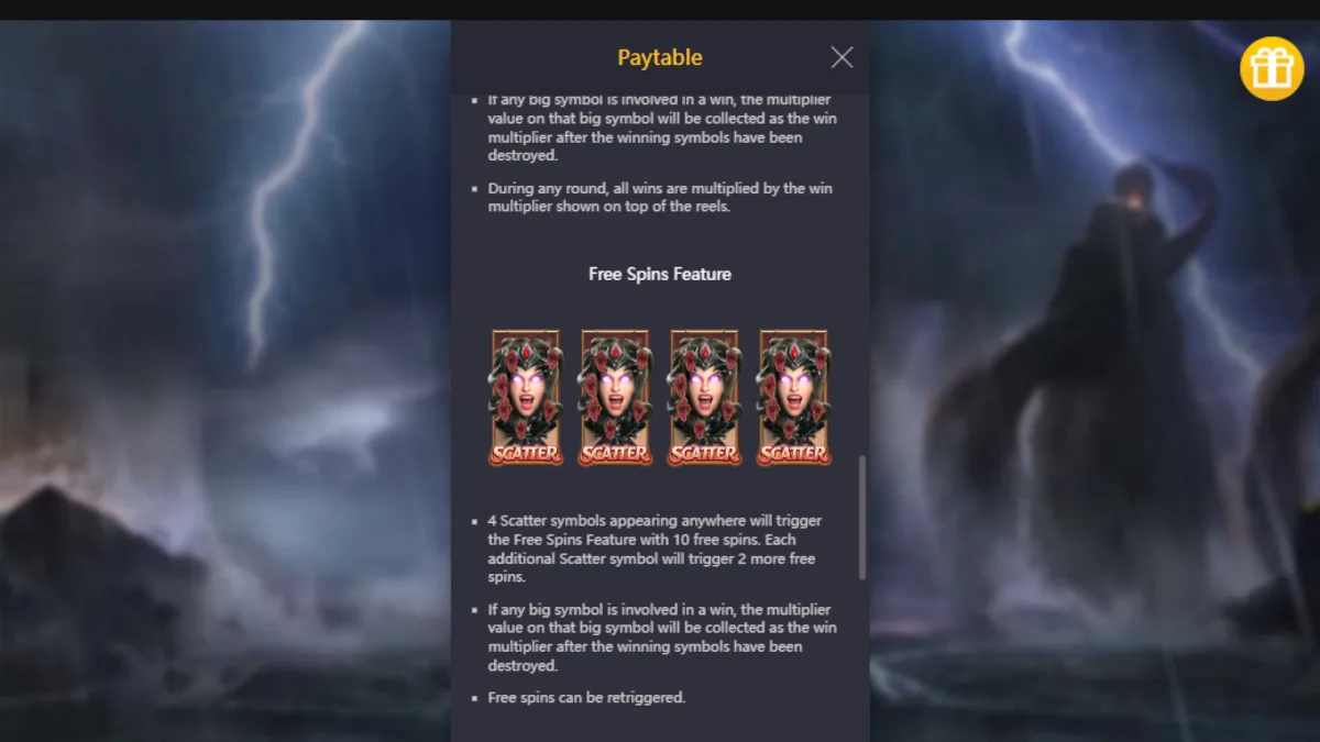 หน้าจอ Legend of Perseus PGSLOT แสดงวีรบุรุษเพอร์ซิอุส รางวัลพิเศษ และกราฟิกแฟนตาซีสุดอลังการ