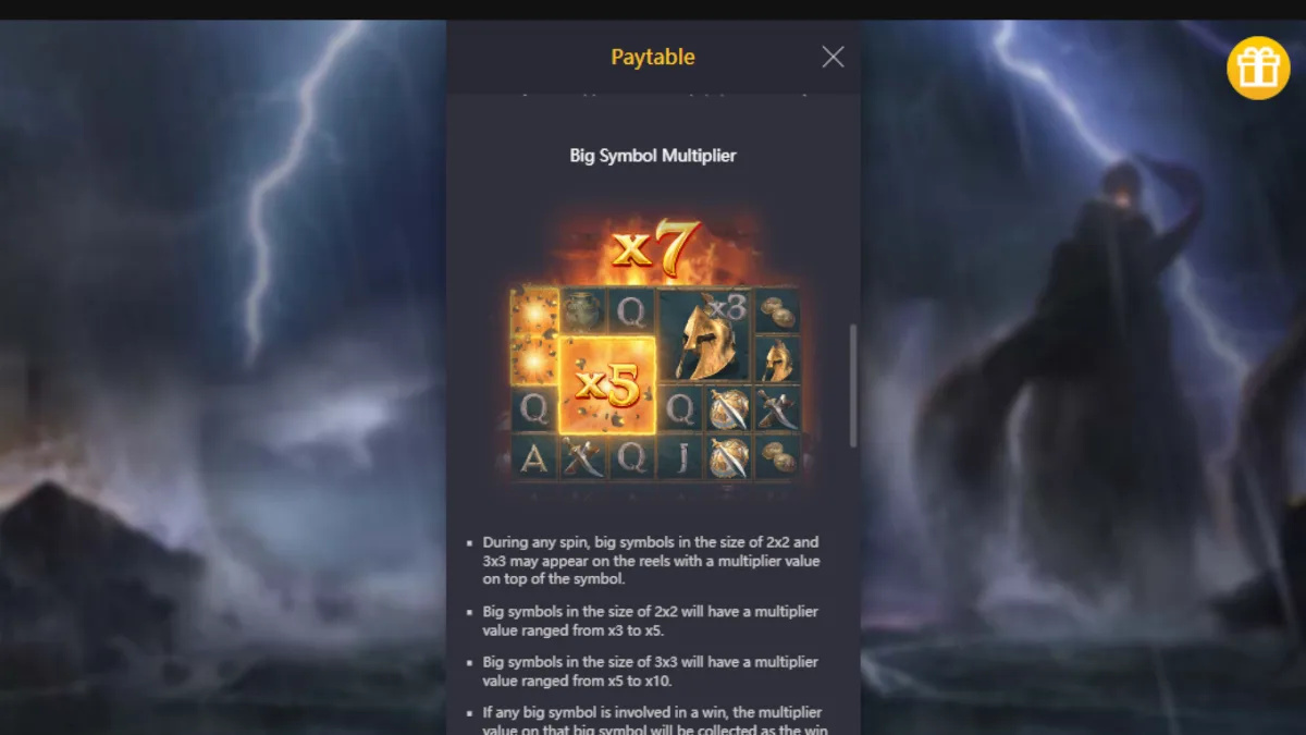 เอฟเฟกต์ Wild และ Free Spins ภายใน Legend of Perseus PGSLOT พร้อมฉากอาณาจักรกรีกโบราณ