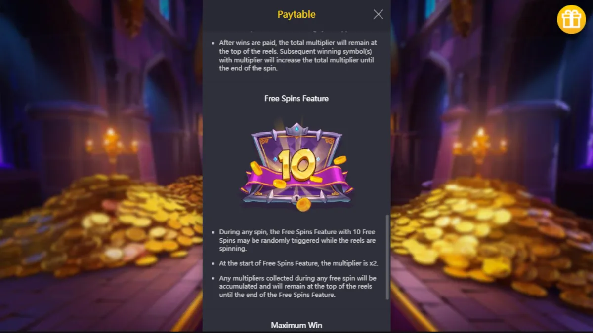 หน้าจอ Mr. Treasure's Fortune PGSLOT แสดงขุมทรัพย์มหาศาล รางวัลใหญ่ และกราฟิกแฟนตาซีสุดอลังการ