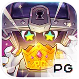 ไอคอนเกม Mr. Treasure's Fortune PGSLOT แสดงนักผจญภัย หีบสมบัติทองคำ และสัญลักษณ์โชคลาภ