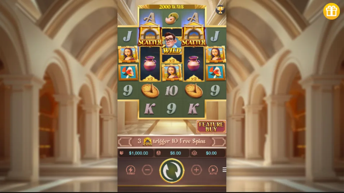 หน้าเกม Museum Wonders PGSLOT พร้อมวงล้อสล็อตธีมพิพิธภัณฑ์และวัตถุโบราณทรงคุณค่า