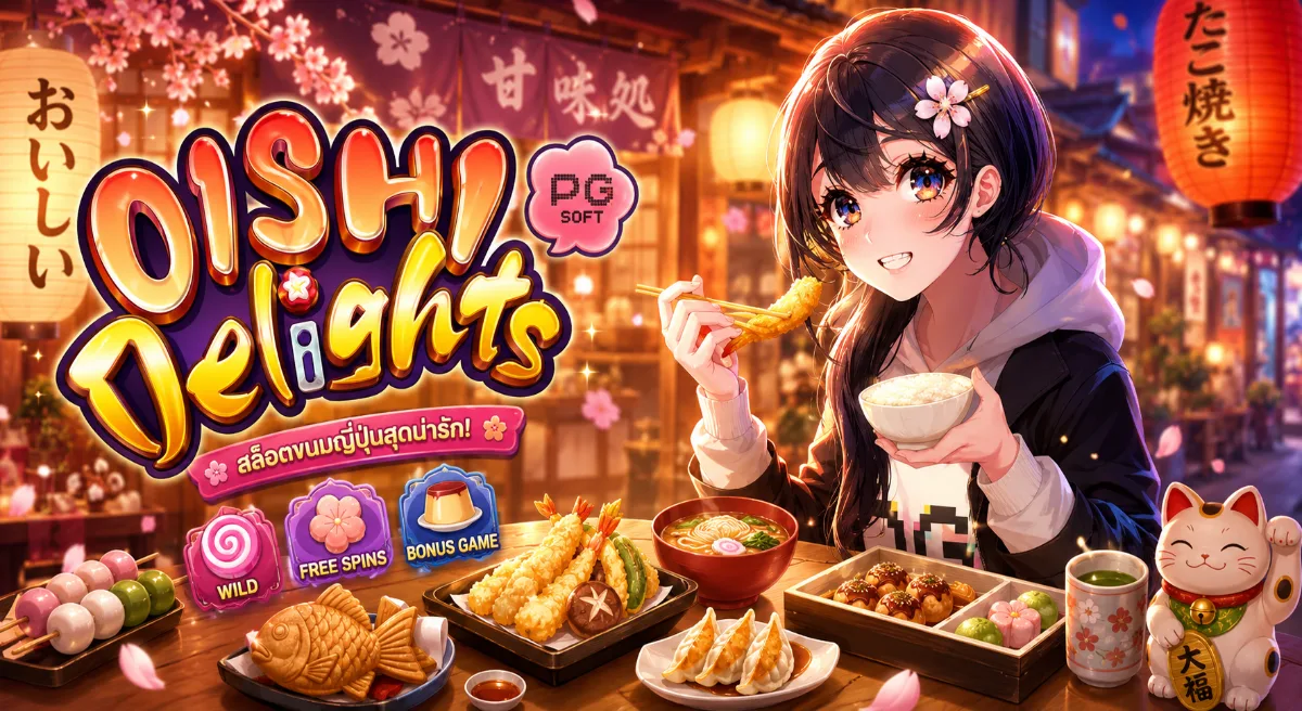 Oishi Delights PGSLOT สล็อตอาหารญี่ปุ่นแสนอร่อย พร้อมฟีเจอร์โบนัสและรางวัลสุดพิเศษ