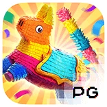 ไอคอนเกม Pinata Wins PGSLOT แสดงพินาต้ารูปสัตว์ ลูกกวาด และสัญลักษณ์รางวัลพิเศษ