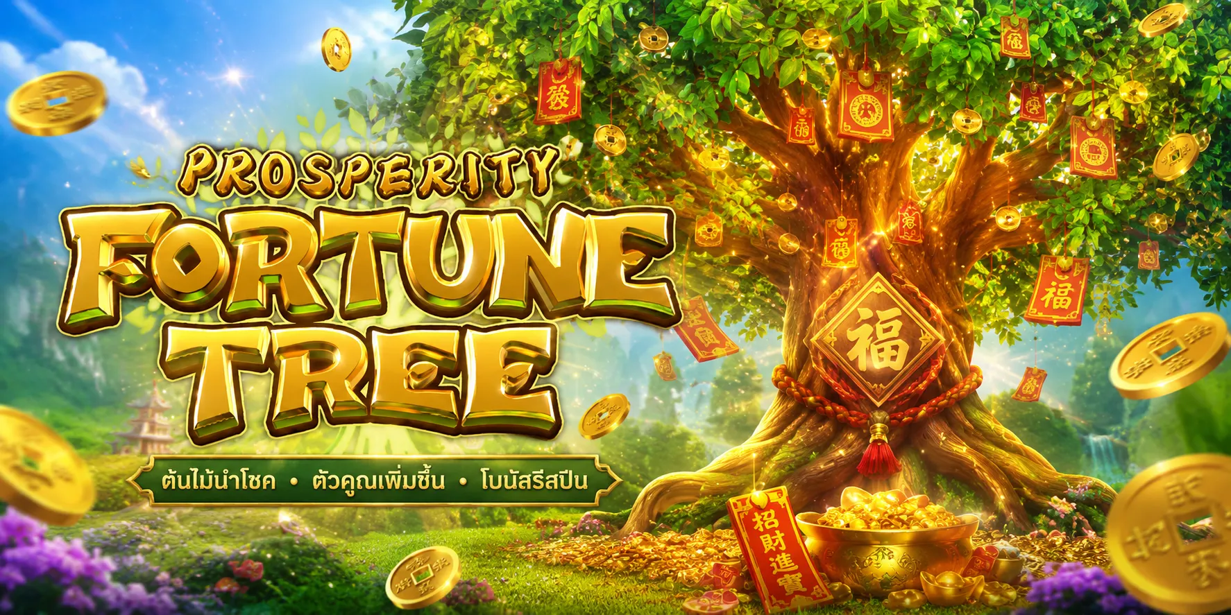Prosperity Fortune Tree สล็อตเอเชียฟีเจอร์ตัวคูณและโบนัสรีสปิน