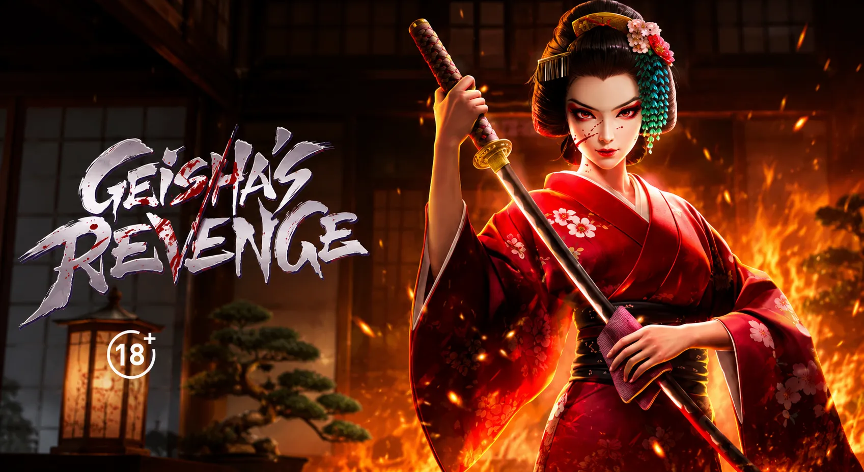 ภาพโปรโมต Geishas Revenge สล็อตธีมเกอิชานักดาบพร้อมเอฟเฟกต์ไฟสุดอลังการ