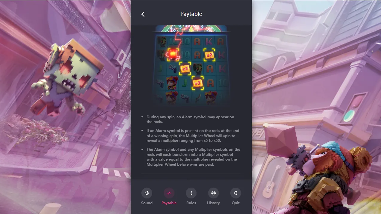 ภาพการเล่น Zombie Blasters PGSLOT พร้อมเอฟเฟกต์ภายในเกมสงบ
