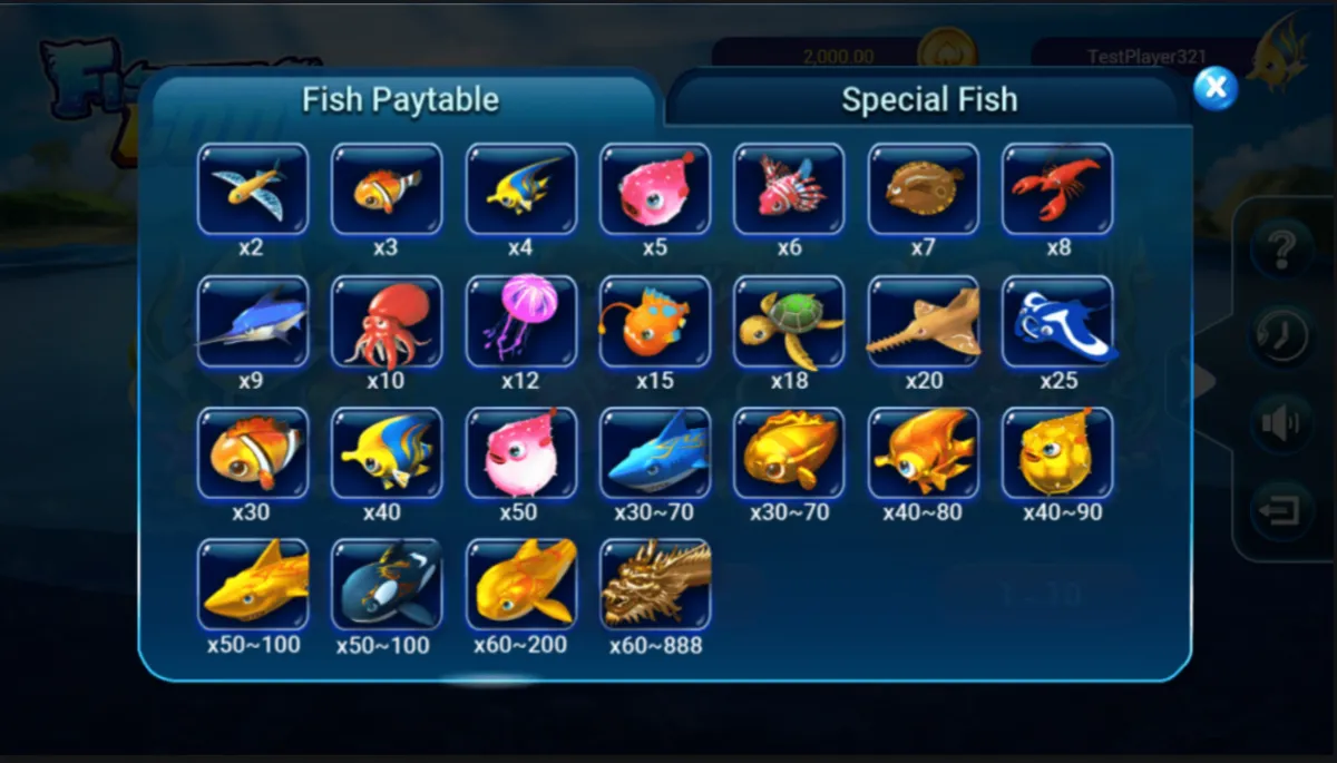 หน้าเกม Fishing God จาก Spadegaming ระบบยิงปลา Multiplayer และ Boss Battle