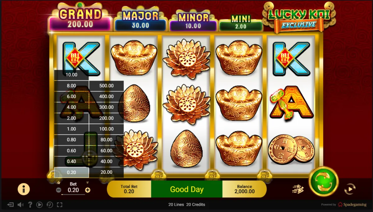 Lucky Koi Exclusive สล็อตปลาคราฟนำโชคจาก Spadegaming พร้อมกราฟิกสไตล์เอเชีย