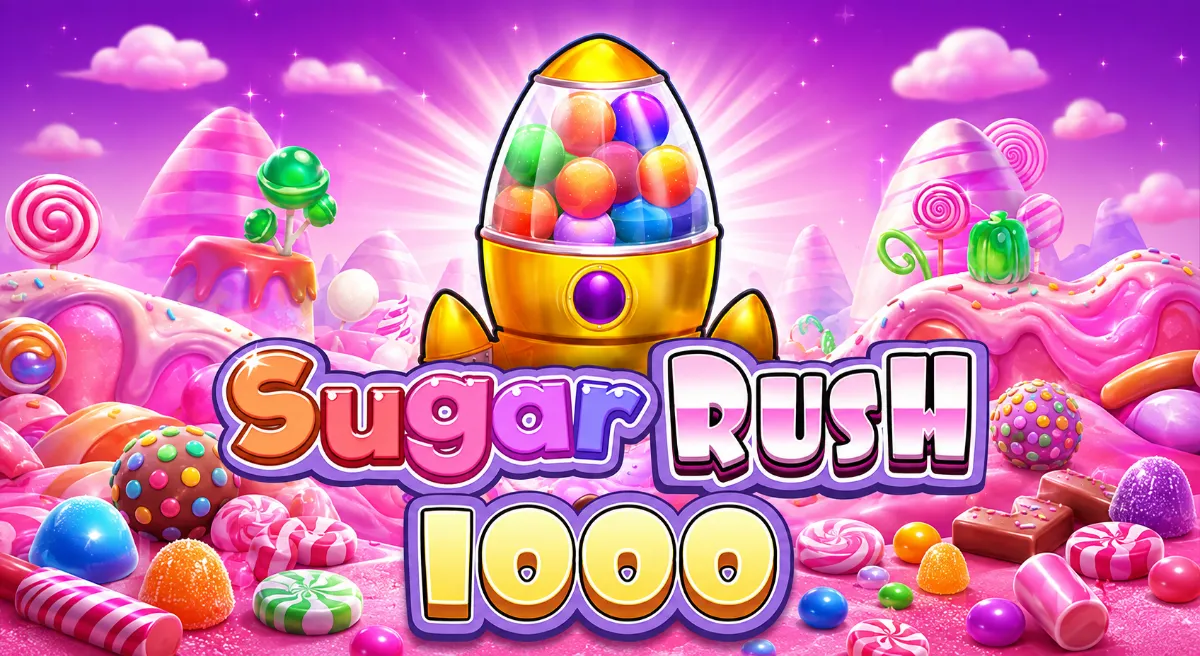 ภาพปกเกม Sugar Rush 1000 ธีมดินแดนลูกกวาดและเครื่องกัมบอลสีทอง