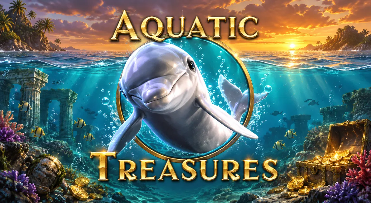 ภาพปกเกม Aquatic Treasures ปลาโลมากลางทะเลพร้อมสมบัติใต้น้ำ