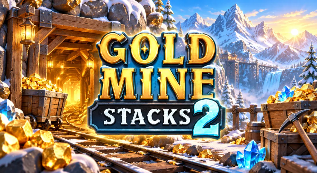 Gold Mine Stacks 2 เกมเหมืองทองกลางหิมะพร้อมรถขนทองและคริสตัล