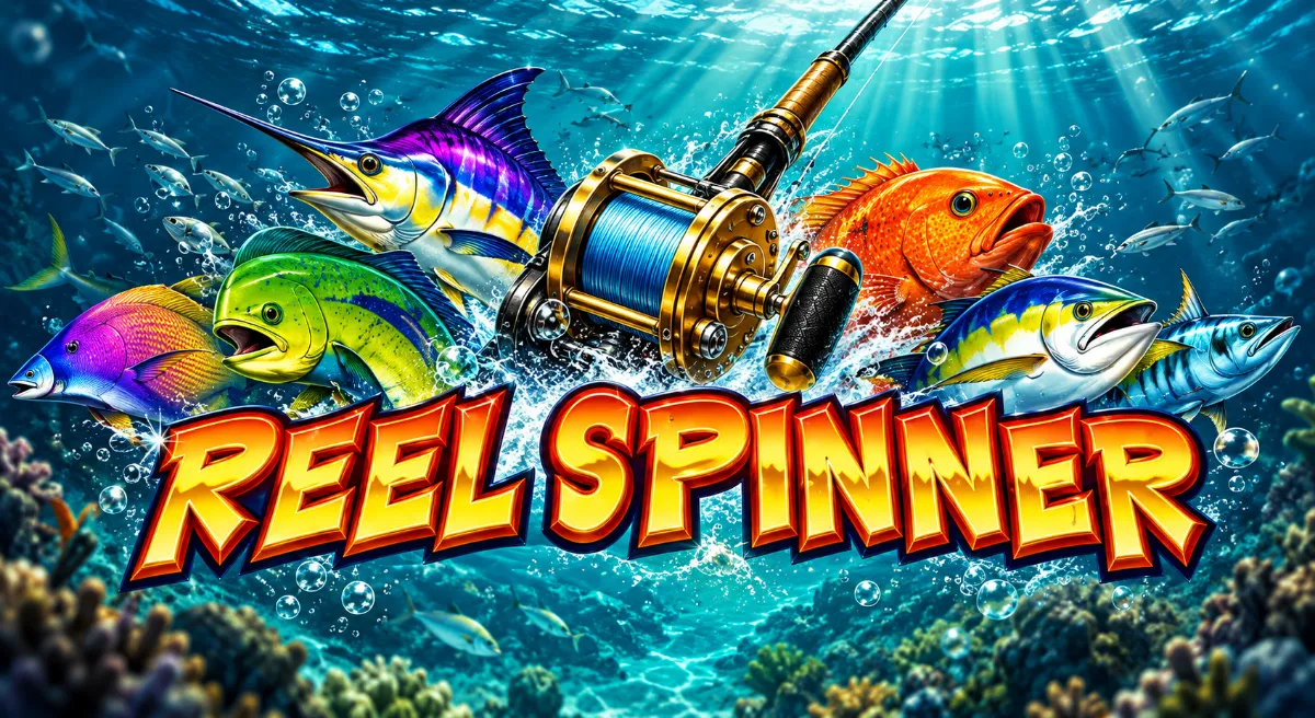 ภาพปก Reel Spinner มีรอกตกปลาและปลาหลากสีใต้ทะเล