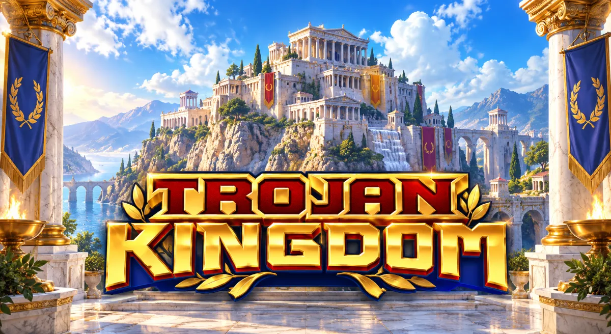 ภาพปกเกมสล็อต Trojan Kingdom ธีมปราสาทกรุงทรอยจาก Microgaming