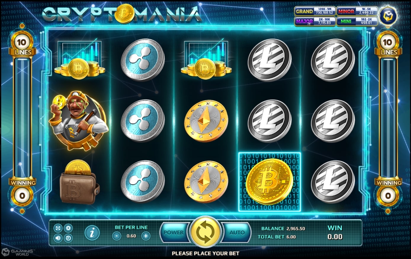 Slotxo ทดลองเล่นสัญลักษณ์ของเกม Crypto Mania Games