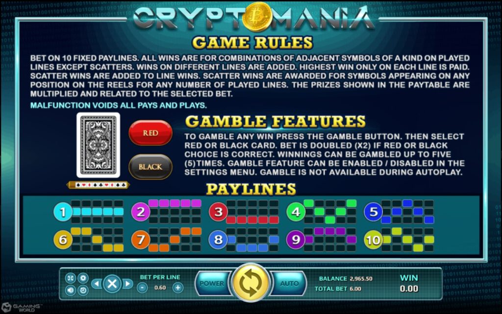 รีวิวเกมสล็อต Crypto Mania Lines