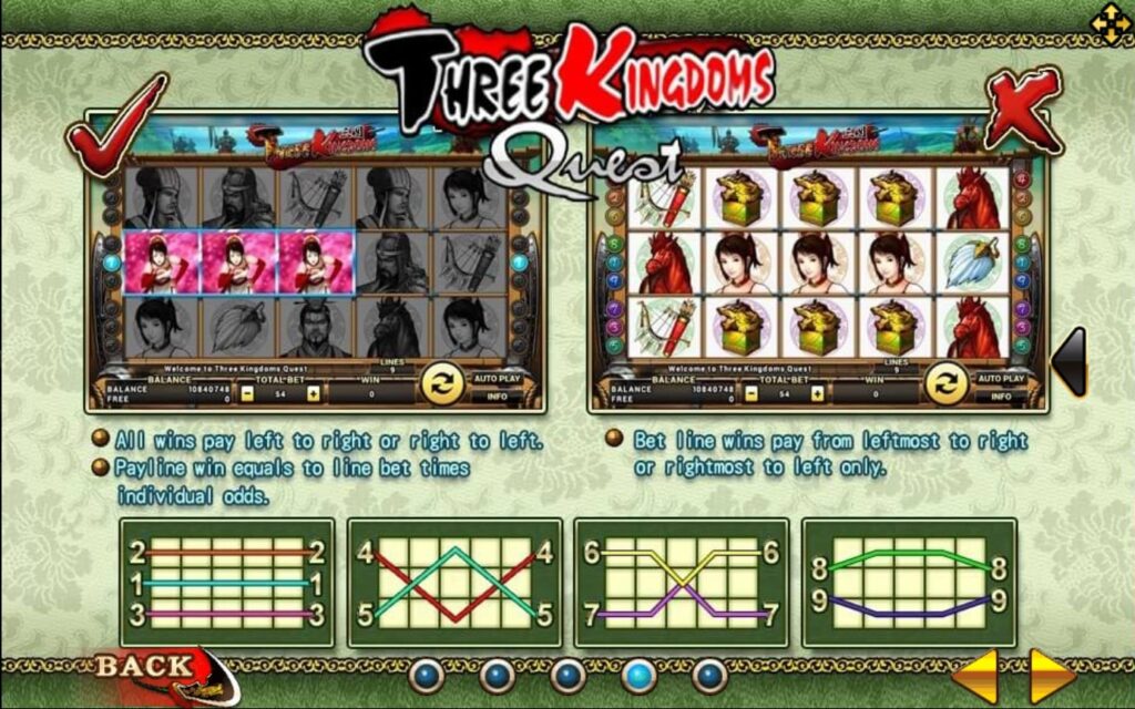 รีวิวเกม xoสล็อต Three Kingdoms Quest Lines