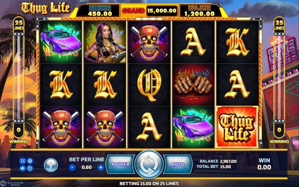 SLOTXO สัญลักษณ์ของเกม Thug Life Slot Games