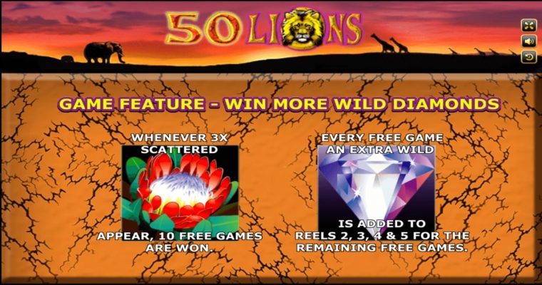 ฟีเจอร์พิเศษในเกม Fifty Lions SlotXO Review​